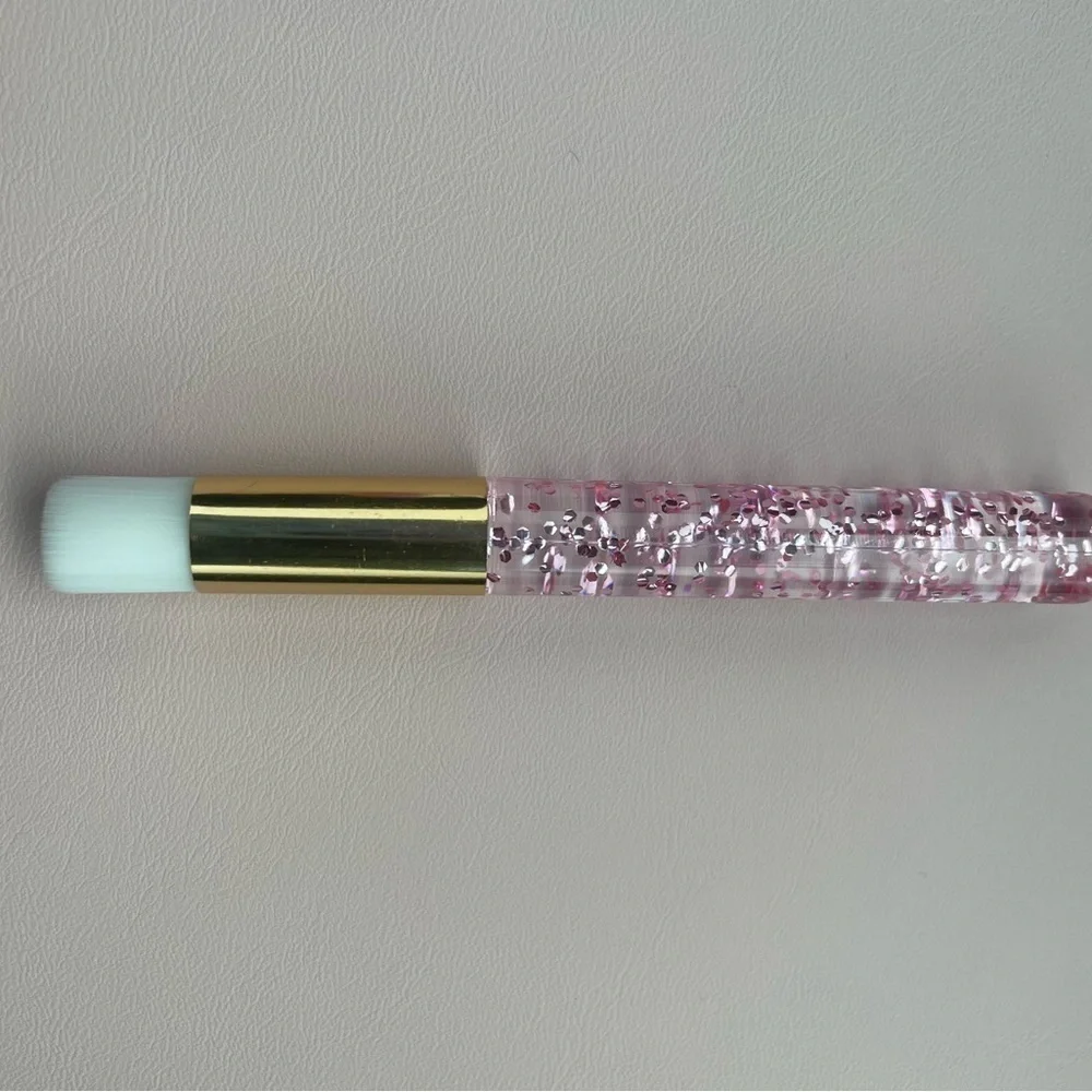 Eyelash Extension Aftercare Kit pink glitter gold keychain Lash Shampoo Brush